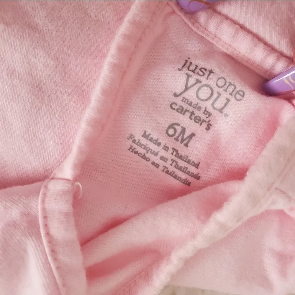 Carter's Baby Girl's Size 6M Pink Tutu Shirt with Gray Rabbit Pants